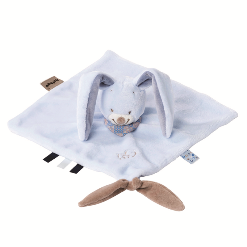  alex and bibou baby comforter rabbit blue beige 